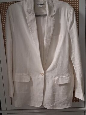 Steve Madden Cream Linen Blazer Jacket